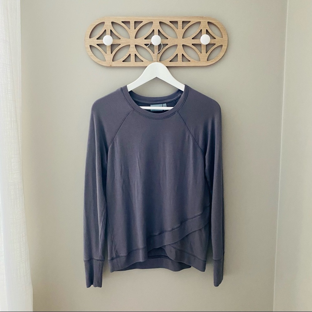 Athleta Pullover Sweatshirt Gray/Brown Sz XS